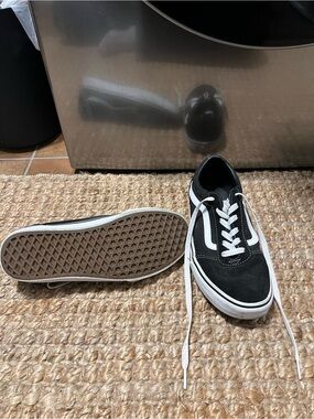 Vans Black and White Old Skool Low-Top Sneakers